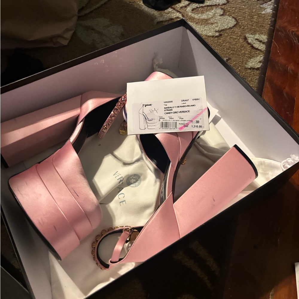 Versace Blush Pink Platform Sandals